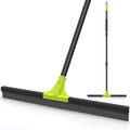 Floor Squeegee Heavy Duty, 24” Rubber Foam Water Scraper Broom, Epoxy Wiper Mop with 62 inches Long Handle for Cleaning Concrete Pool Rug Garage Deck Shower Window Outdoor Indoor (Green)-BloomoryGarden