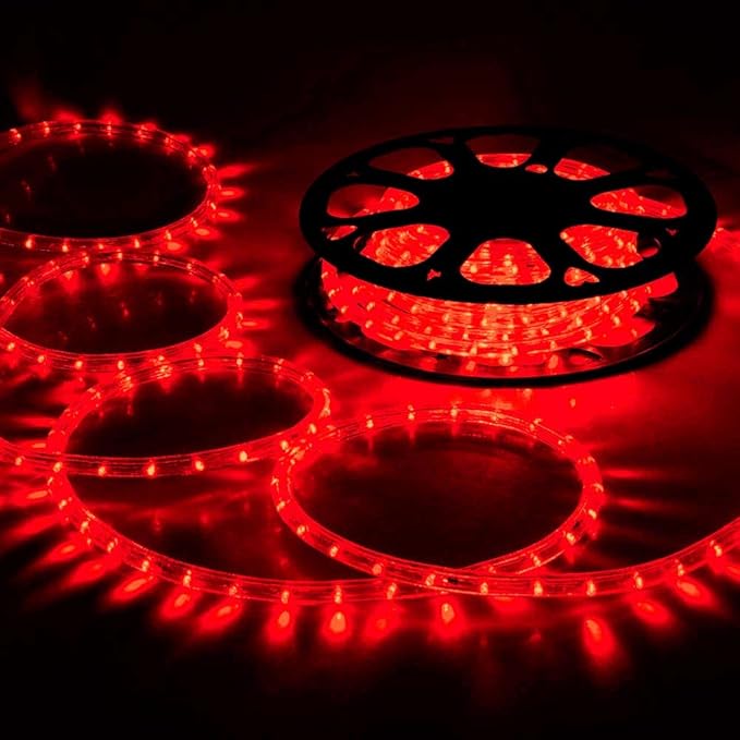100ft LED Rope Lights Outdoor, 720 LED Connectable and Flexible Tube Lights with 8 Modes, Waterproof LED Rope Lighting for Garden, Patio, Pool, Bedroom, Party, Indoor Outdoor Christmas Decor (Red)-BloomoryGarden