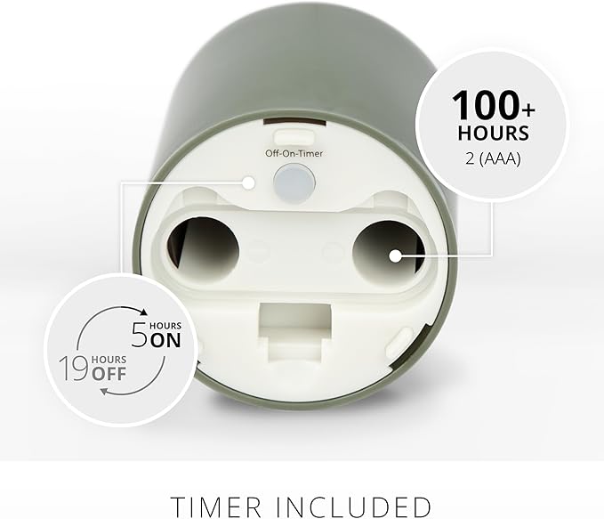 Luminara Outdoor Votive Flameless LED Candle, Baked Clay 2" x 3.2", Moving Flame Battery Operated Timer Remote Ready IPX4 Matte Plastic Finish-BloomoryGarden