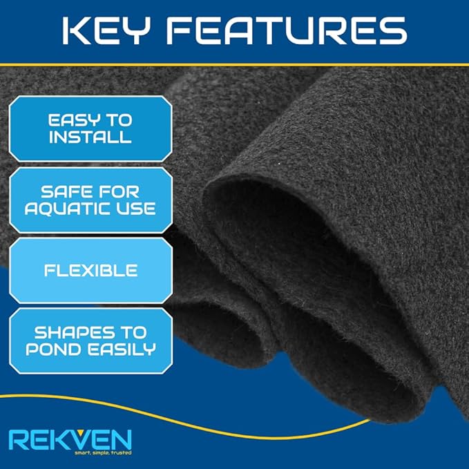10 x 15 Feet Pond Liner Underlayment Non Woven Geotextile with 15 U-Pins-BloomoryGarden