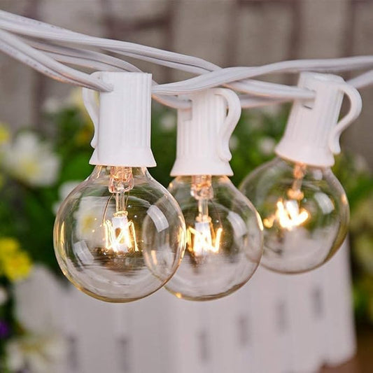 100Ft G40 Outdoor String Lights Patio Lights with 100 Edison Globe Bulbs, Connectable Outdoor String Lights Waterproof UL Listed for Indoor Porch Party Wedding Deck Balcony Wedding Party Decor- White-BloomoryGarden