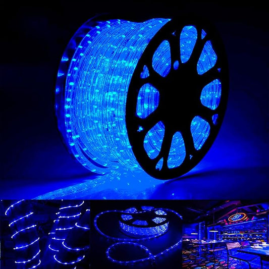 100ft LED Rope Lights Outdoor, 720 LED Connectable and Flexible Tube Lights with 8 Modes, Waterproof LED Rope Lighting for Garden, Patio, Bedroom, Party, Pool, Indoor Outdoor Xmas Decoration (Blue)-BloomoryGarden