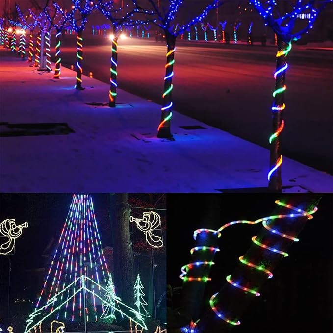100ft LED Rope Lights Outdoor, 720 LED Connectable and Flexible Tube Lights with 8 Modes, Waterproof LED Rope Lighting for Garden, Patio, Pool, Bedroom, Party, Indoor Outdoor Decoration (Multicolor)-BloomoryGarden