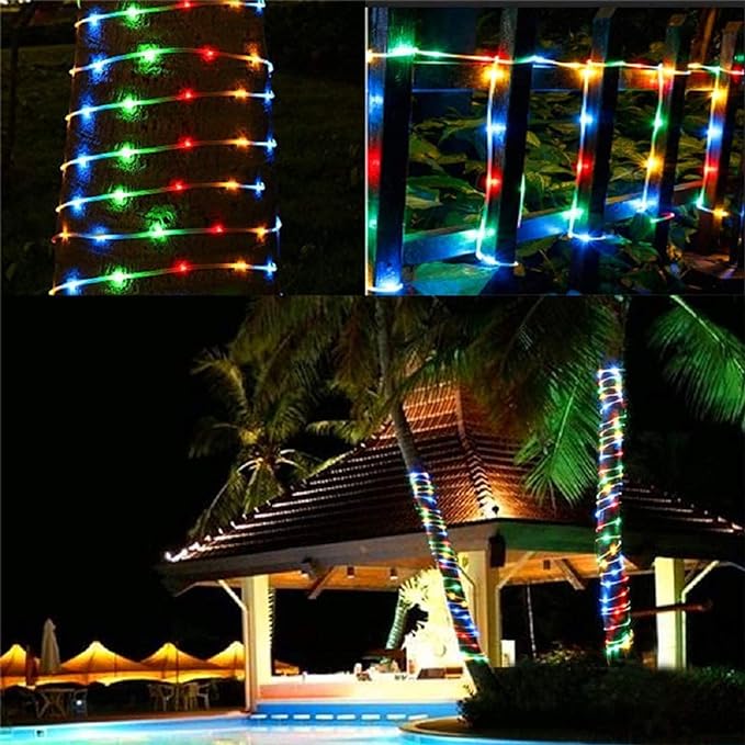 100ft LED Rope Lights Outdoor, 720 LED Connectable and Flexible Tube Lights with 8 Modes, Waterproof LED Rope Lighting for Garden, Patio, Pool, Bedroom, Party, Indoor Outdoor Decoration (Multicolor)-BloomoryGarden