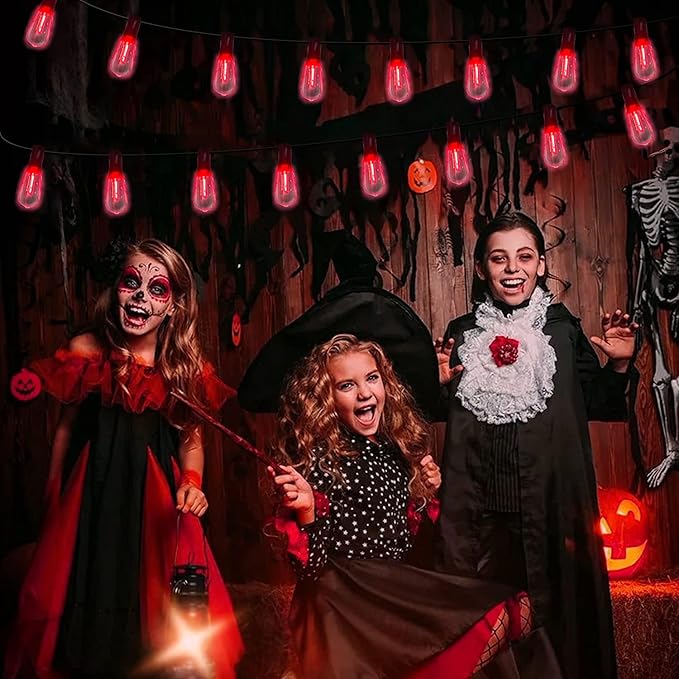 10Ft Halloween LED String Lights Outdoor with 10 ST40 Red Blood Drop Lights, UL Listed Connectable Halloween Patio Lights Set for Indoor Outdoor Backyard Garden Halloween Christmas Party Decor-BloomoryGarden