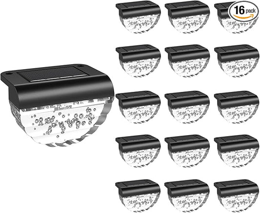 16 Pack Solar Deck Lights Outdoor, Solar Step Lights Waterproof for Outside, Yard, Patio, Garden, Pool, Railing, Stairs, Fence (Color Changing)-BloomoryGarden