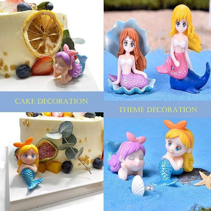 18 Pcs Miniature Mermaid Figurines,Mini Mermaid and Mini Sleeping Mermaid in Shell for Cake Decoration Home Terrarium Decoration DIY Crafts-BloomoryGarden