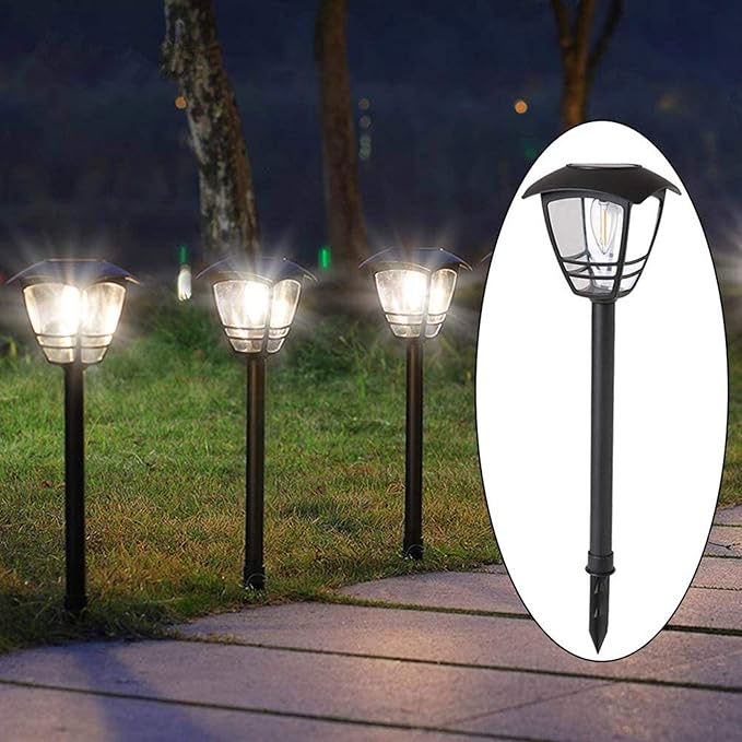 Maggift 4 Pack Vintage Solar Pathway Lights LED Bulbs Solar Powered Garden Walkway Lights for Outdoor Lawn, Patio, Yard, Walkway, Driveway , 15 Lumen-BloomoryGarden