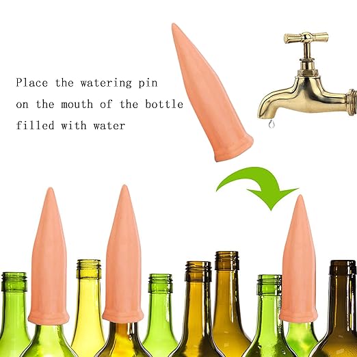 10 Pcs Clay Self Watering Planter Insert Self Watering Spikes Vacation Plant Watering Devices Used in Holidays-BloomoryGarden
