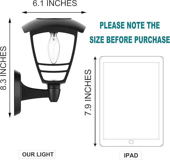 MAGGIFT 2 Pack Solar Powered Wall Lantern, Outdoor 10 Lumen LED Edison Bulb Solar Warm White Lights Wall Sconce with No Wiring Required,Fixture with Wall Mount Kit-BloomoryGarden