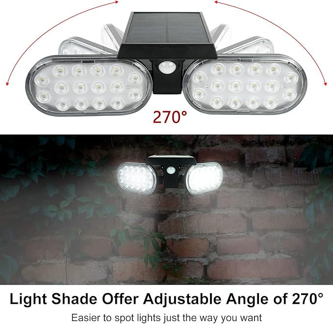 Luwint 2 Packs Outdoor Solar Lights Landscape Wall Spotlights Adjustable Angle Auto Motion Lights Waterproof with Motion Sensor Security Wall Lights for Garden Yard Driveway Porch-BloomoryGarden