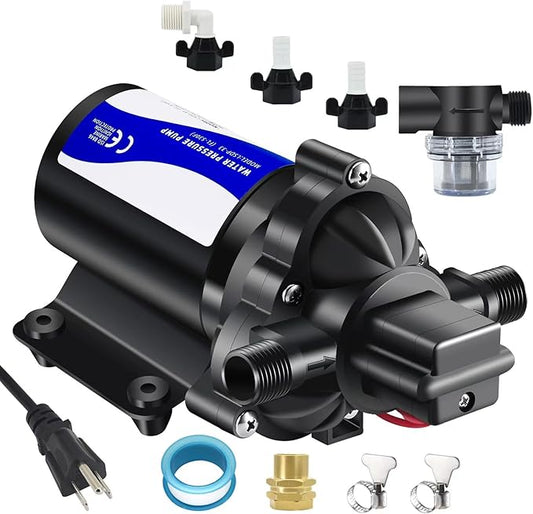 110V On Demand Water Pump 50 psi Water Pressure Booster for Home Utility Water Transfer Circulating Pump for Garden Hose Parts Washer Pump-BloomoryGarden