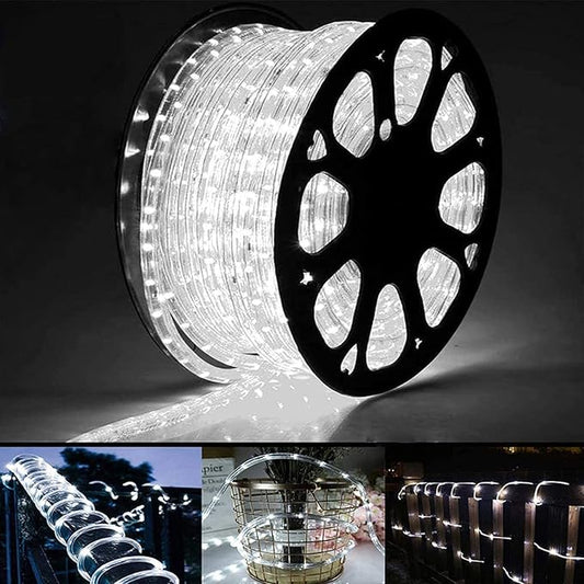 100ft LED Rope Lights Outdoor, 720 LED Connectable and Flexible Tube Lights with 8 Modes, Waterproof LED Rope Lighting for Garden, Patio, Pool, Bedroom, Party, Indoor Outdoor Decoration (White)-BloomoryGarden