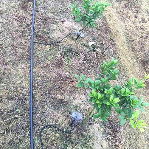 Lxcom Lighting Irrigation Drippers Drip Emitters Micro Spray Adjustable 360 Degree Full Circle Pattern Water Flow Irrigation Drippers Drip System Parts Drip Irrigation, 50 Pack(Black)-BloomoryGarden