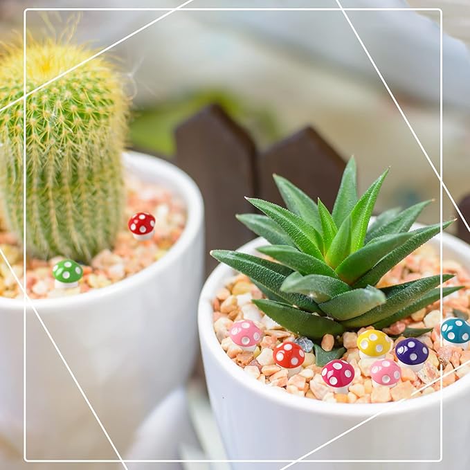 160 Pcs Tiny Mushrooms Mini Figurines Miniature Cute Colorful Mushroom Figurines Indoor Outdoor Mushroom Statue Decor Mushroom Decoration for Garden Landscape Bonsai Craft Ornament(Mixed Color,M)-BloomoryGarden