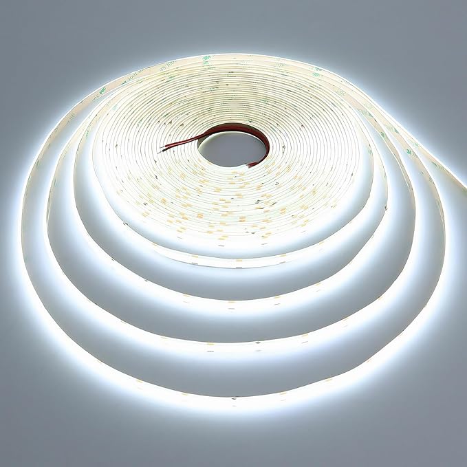 15M/49.2ft 24V COB LED Strip Light Waterproof IP65 Cool White 6000K Uniform Glow 5760LEDs CRI 93+ Flexible LED Tape Lights for DIY Cabinet Bedroom Kitchen Home Decor(No Power Supply)-BloomoryGarden