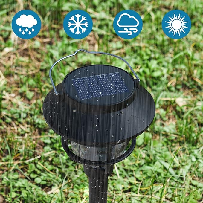 10 Pack Solar Pathway Lights Outdoor - Bright Solar Powered Garden Lights with Warm White LED, Auto On/Off Waterproof Path Lights Decorative, Landscape Lighting for Yard Patio Walkway Driveway-BloomoryGarden