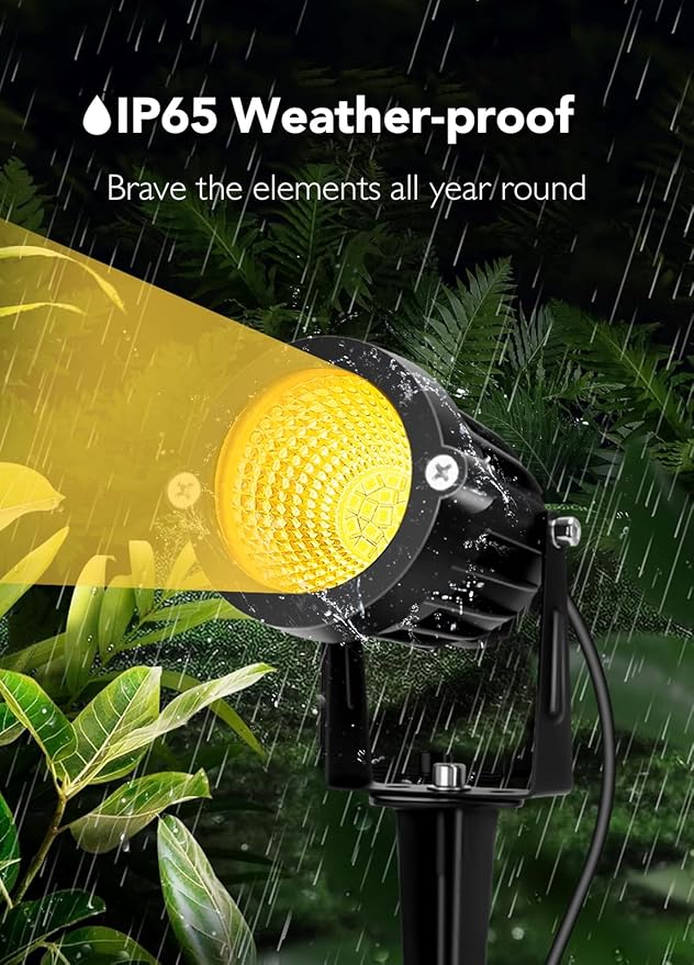 Low Voltage Landscape Lighting Kit: 4-IN-1 LED Landscape Lights with Stepless Color Temperature 2700K-6500K & Stepless Dimming & Timer | 6W Outdoor Spot Lights with Plug-in Transformer for Yard Garden-BloomoryGarden
