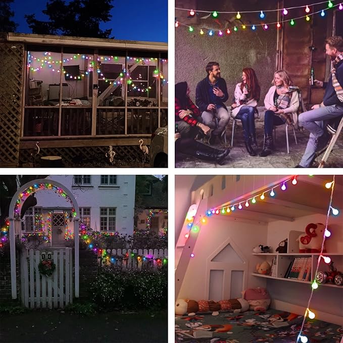 120 LED String Lights 40ft, 8 Lighting Modes Plug in Fairy String Lights for Bedroom Classroom Patio Garden Wedding Party Christmas Tree Outdoor Indoor Decorations Multicolor-BloomoryGarden