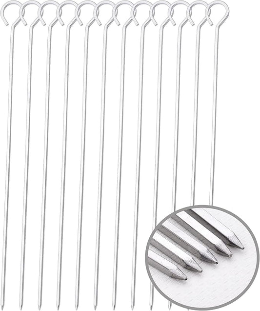 10 inch Barbecue Skewers, HONSHEN Metal BBQ Sticks,12Pack Stainless Steel Square Skewer,Kebob,kabob Sets for Grill Outings Cooking (BBQ Skewers Square 10inch-12p)-BloomoryGarden