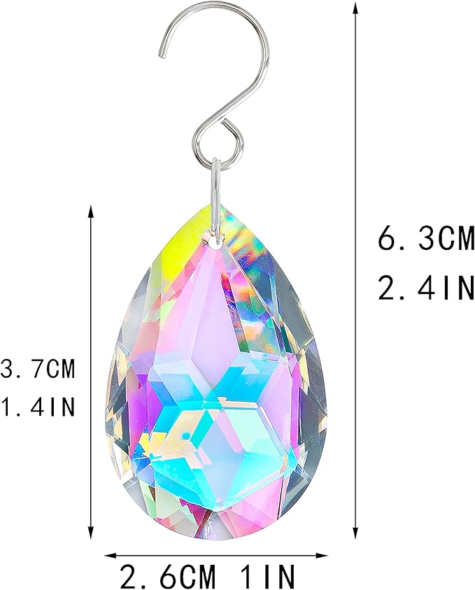 10pcs 38mm Suncatcher Crystal Teardrops Chandelier Parts,Chandelier Crystal Prisms Pendants with Hook,Hanging Crystals for Lamp Window Christmas Tree Decoration(AB Colors)-BloomoryGarden