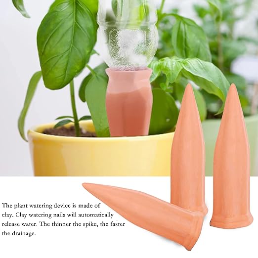 10 Pcs Clay Self Watering Planter Insert Self Watering Spikes Vacation Plant Watering Devices Used in Holidays-BloomoryGarden