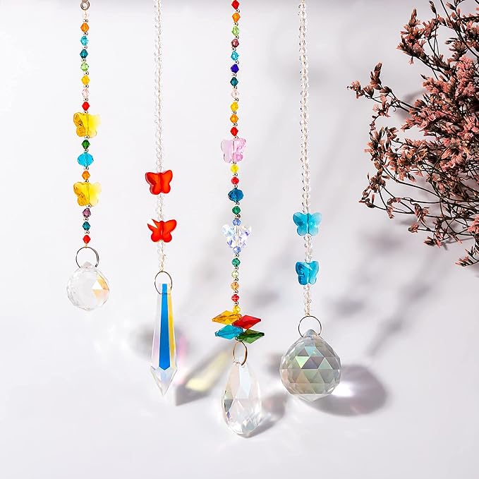 100 Pcs Glass Octagon Crystal Beads 14mm Colorful Crystal Chandelier Parts Replacement Beads DIY Lamp Hanging Pendant Suncatcher Beads-BloomoryGarden