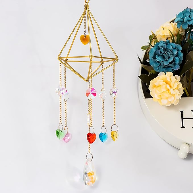 100 Pcs Glass Octagon Crystal Beads 14mm Colorful Crystal Chandelier Parts Replacement Beads DIY Lamp Hanging Pendant Suncatcher Beads-BloomoryGarden