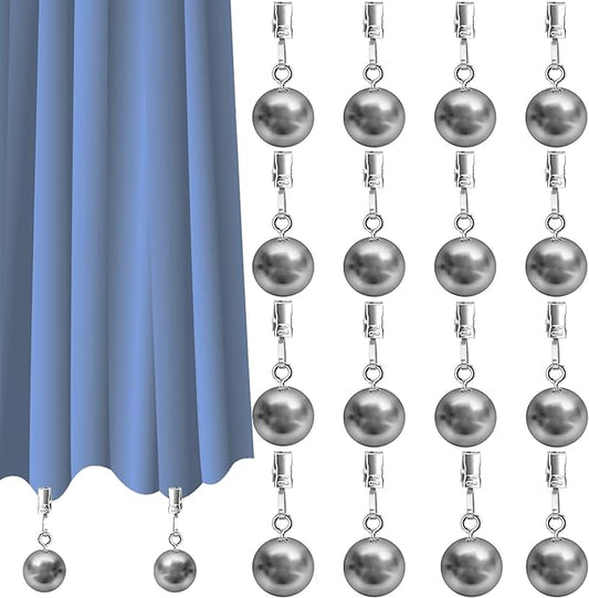 16 Pack Heavy Duty Curtain Weights, Heavy Weights for Outdoor Curtains of Pergola Patio Gazebo Cabana, Stainless Steel Weight Clip Down Curtain, Garden Flag, Shower Curtain, Tablecloth-BloomoryGarden