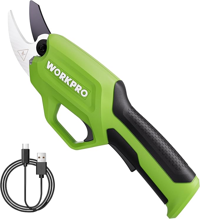 WORKPRO 7.2V Electric Pruning Shears, Battery Powered Pruning Shears, Cordless Tree Pruner, 0.8 Inch Cutting Diameter, Branch Cutter Gardening Scissors with Rechargeable Battery-BloomoryGarden