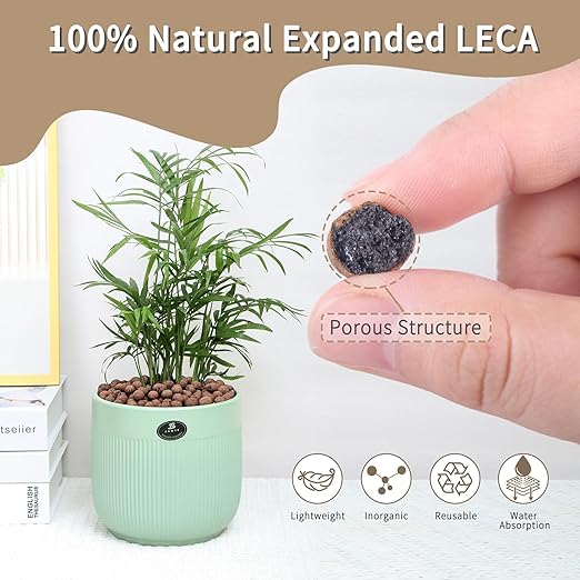 10LB Leca Clay Pebbles for Plants, Expanded Leca Balls for Indoor Plants, Orchid Potting Mix, Soil Amendment, Drainage, Easy Reusability, 4-16mm-BloomoryGarden