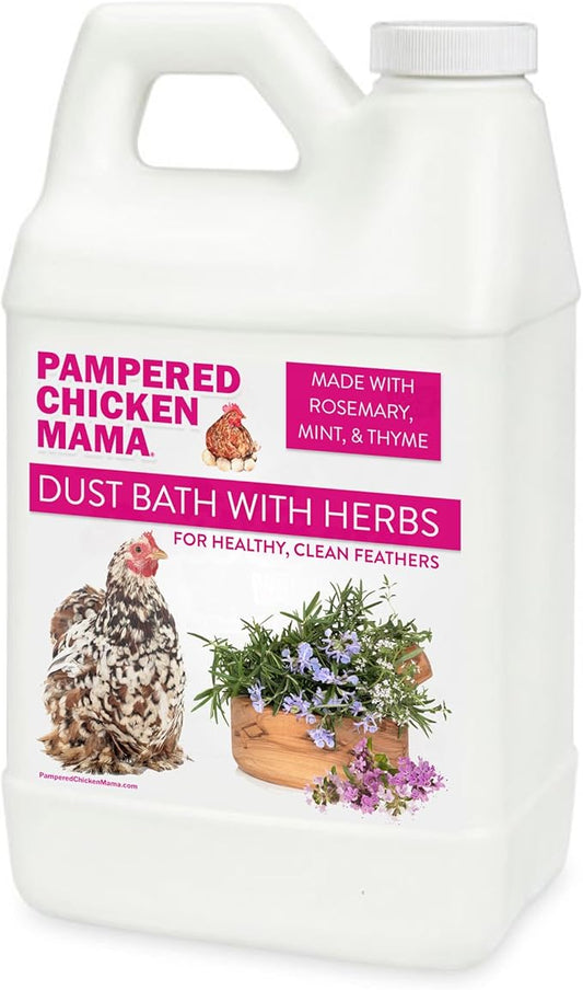 10.5 lb Pampered Chicken Mama Dust Bath with Organic Herbs & Essential Oils for Chickens, Quail, & Poultry | Dust Bath for Chickens to Keep Feathers Clean & Healthy-BloomoryGarden
