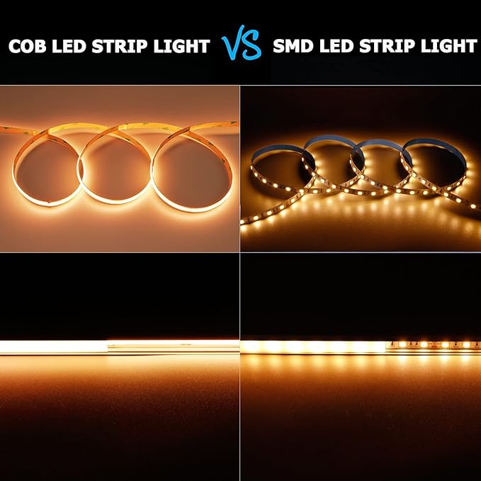 10M/32.8ft 24V COB LED Strip Light Waterproof IP65 Warm White 3000K Uniform Glow 3840LEDs CRI 93+ Flexible LED Tape Lights for DIY Cabinet Bedroom Kitchen Home Decor(No Power Supply)-BloomoryGarden
