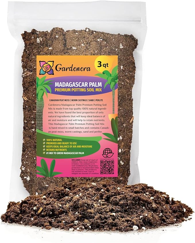 Madagascar Palm Potting Soil - Enhance Growth and Health with Professional Grade Nutrient-Rich Mix - 3 Quart-BloomoryGarden