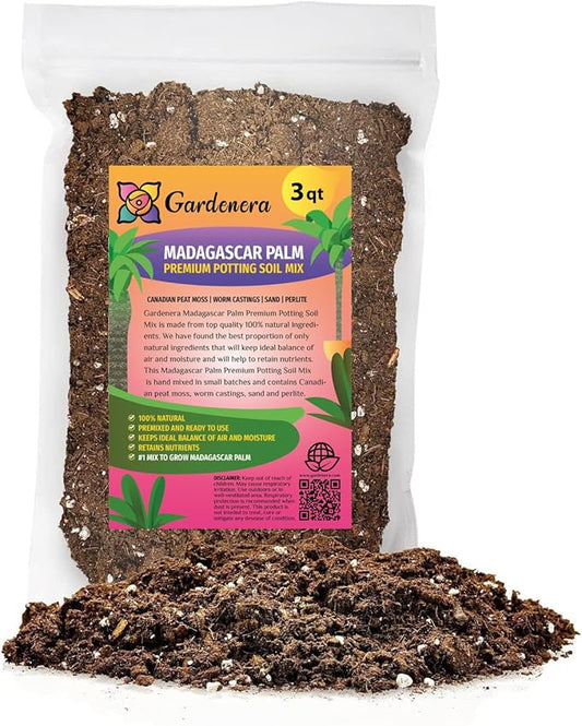 Madagascar Palm Potting Soil - Enhance Growth and Health with Professional Grade Nutrient-Rich Mix - 3 Quart-BloomoryGarden