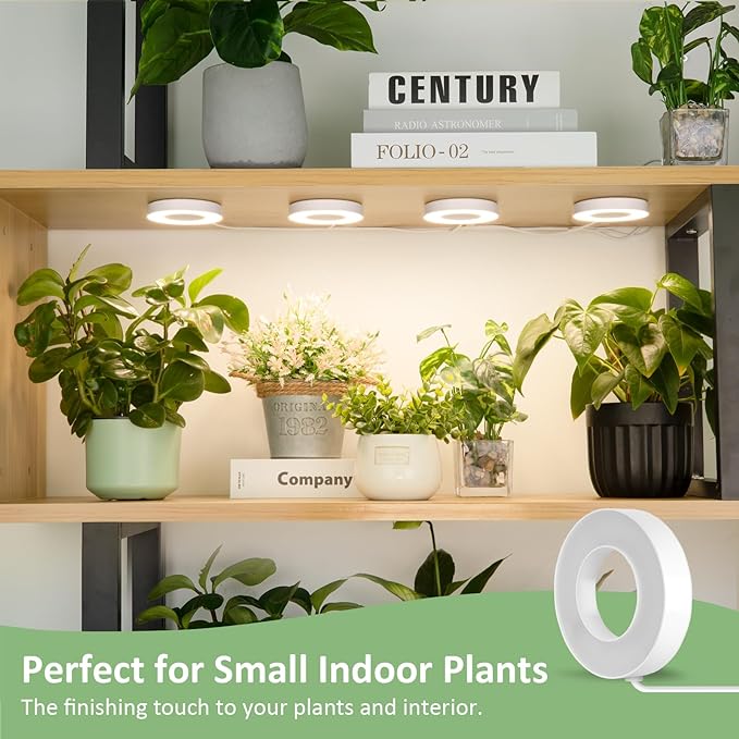 LORDEM Ceiling Grow Light for Indoor Plants, 192 LEDs Full Spectrum LED Plant Light, Plant Lamp with 3/6/12H Auto Switch, 4 Brightness Levels, Individual Bulb Control, Quad Head, Corded-BloomoryGarden