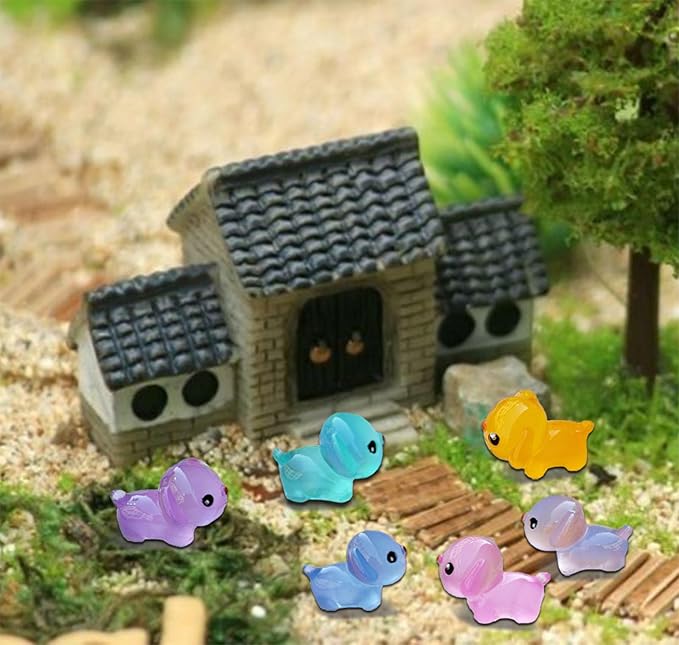 Luminous Mini Resin Dogs 40pcs Tiny Dogs Glow in The Dark for Garden Miniatures Fairy Garden Office Pranks and Dog Cake Toppers-BloomoryGarden
