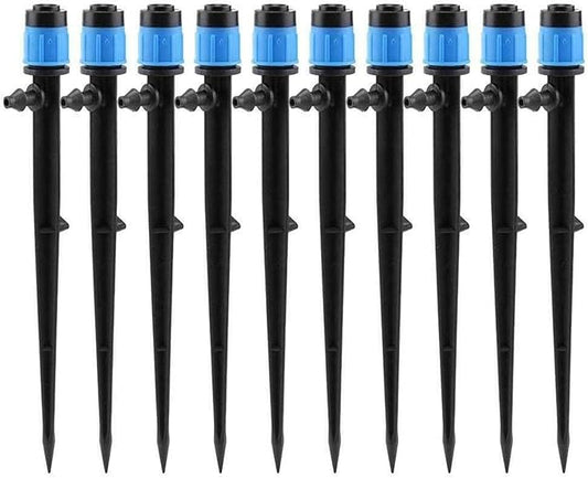 Lxcom Lighting 100 Pack Irrigation Drippers Drip Emitters Micro Spray Adjustable 360 Degree Full Circle Pattern Water Flow Irrigation Drippers Micro Bubbler Sprinkler Drip System Parts Drip Irrigation-BloomoryGarden