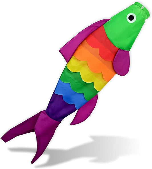Madrona Brands Rainbow Fish Windsock | Durable Outdoor Hanging Decoration | Yard, Garden, Boat, Home and More | 40-Inch-BloomoryGarden
