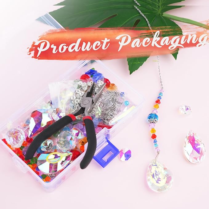 LPKADQA 500PCS Sun Catcher Kits for Adults Crystal Beads for Suncatchers DIY Suncatcher Making Kits for Indoor Outdoor Garden Decor Arts and Crafts for Adults-BloomoryGarden
