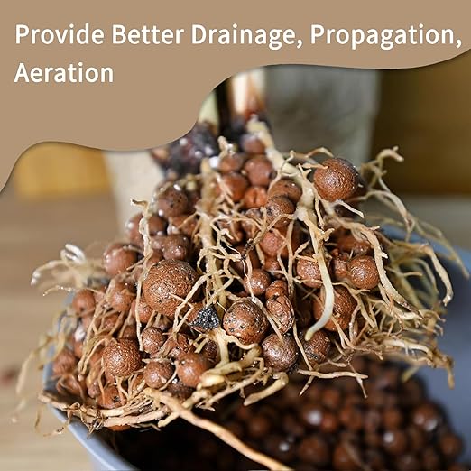 10LB Leca Clay Pebbles for Plants, Expanded Leca Balls for Indoor Plants, Orchid Potting Mix, Soil Amendment, Drainage, Easy Reusability, 4-16mm-BloomoryGarden