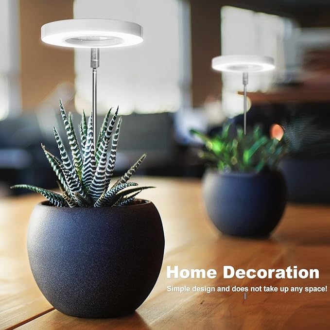 LORDEM Grow Light, Full Spectrum LED Plant Light for Indoor Plants, Height Adjustable Growing Lamp with Auto On/Off Timer 4/8/12H, 4 Dimmable Brightness, Ideal for Small Plants, 3 Packs-BloomoryGarden