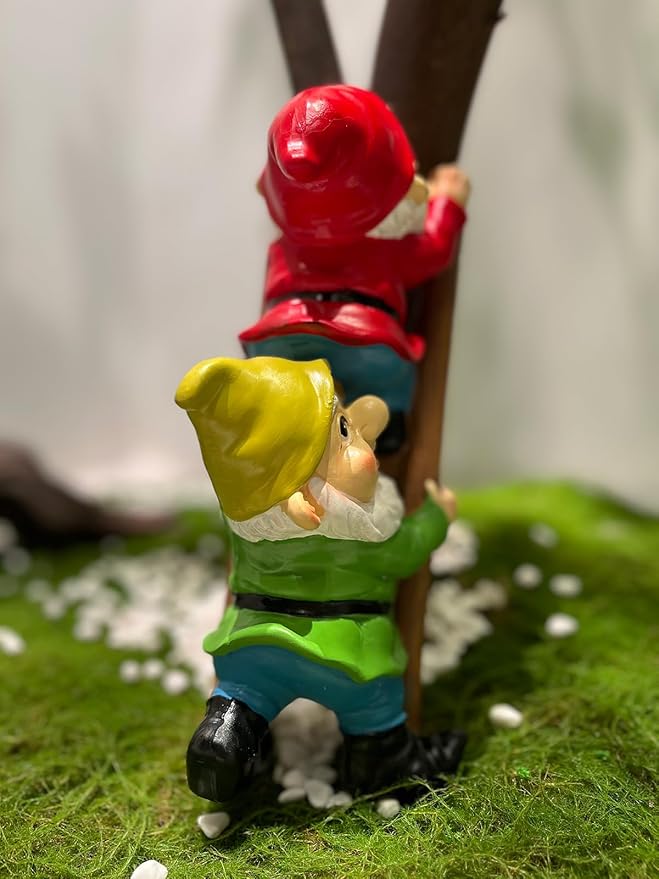 10.5'' Funny Garden Gnomes Statues, Weather-Proof Large Resin Outdoor Decor Garden Sculptures Cute Yard Decorations,Ideal Ornament for Outside Pond Pool Patio Front Porch Backyard-BloomoryGarden