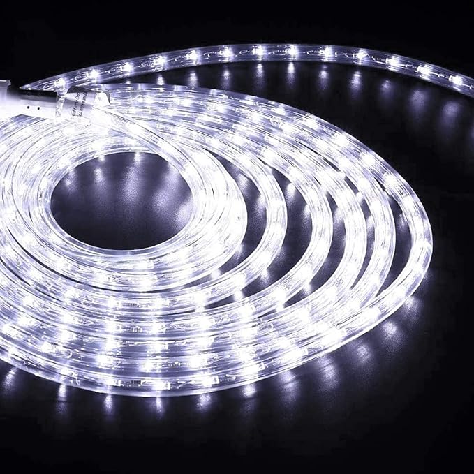 100ft LED Rope Lights Outdoor, 720 LED Connectable and Flexible Tube Lights with 8 Modes, Waterproof LED Rope Lighting for Garden, Patio, Pool, Bedroom, Party, Indoor Outdoor Decoration (White)-BloomoryGarden