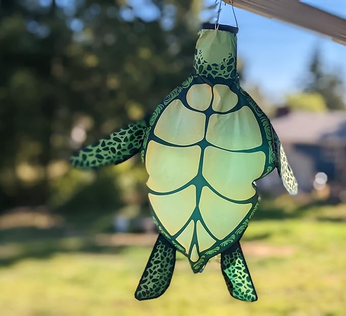 Madrona Brands Small Turtle Windsock | Durable Outdoor Hanging Decoration | Yard, Garden, Patio, Beach and More | 32 Inch-BloomoryGarden