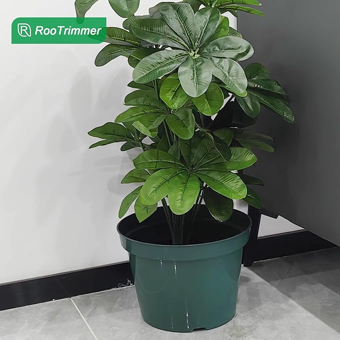 10 Pack Plastic Planter Pots, 10 Inch Thick Plant Pots with Multiple Drainage Holes, Pots for Plants Such as Herbs Strawberry and Flowers, Green Growing Planters for Outdoor Plants or Indoor (Green)-BloomoryGarden