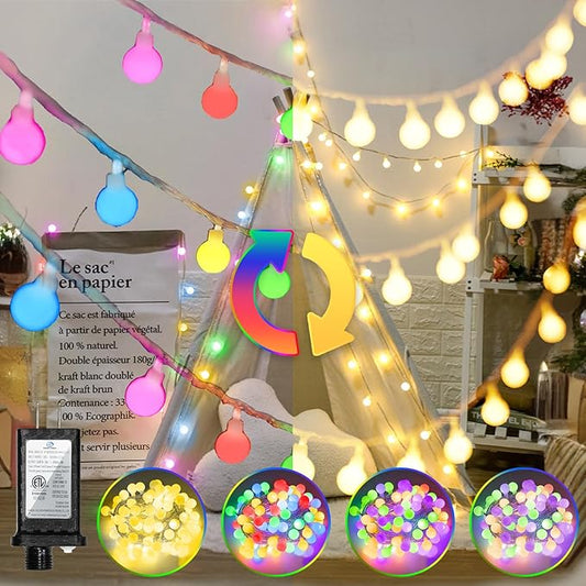 120 LED String Lights 40ft, 9 Lighting Modes Plug in Fairy String Lights for Bedroom Classroom Patio Garden Wedding Party Christmas Outdoor Indoor Decorations (Warm White to Multicolor)-BloomoryGarden