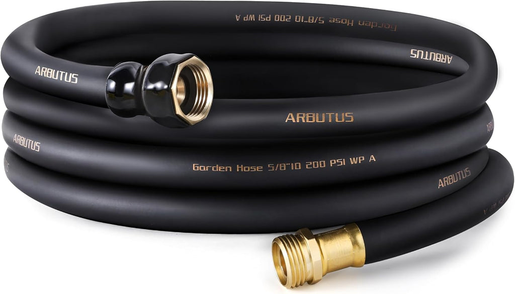 Garden Hose 5/8" x 25ft - No-Kink Flexible Water Hose 600 PSI Burst Pressure, Lightweight & Durable for Yard, Car Wash, Pets Black-BloomoryGarden