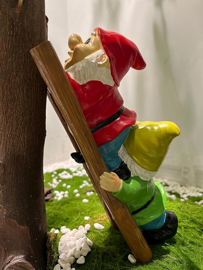 10.5'' Funny Garden Gnomes Statues, Weather-Proof Large Resin Outdoor Decor Garden Sculptures Cute Yard Decorations,Ideal Ornament for Outside Pond Pool Patio Front Porch Backyard-BloomoryGarden