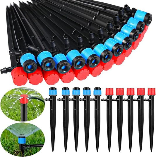 120 Pcs Drip Irrigation Emitters for 1/4'' Drip Irrigation Tubing 60 Irrigation Emitters Sprayer 60 Adjustable 360 Degree Water Flow Drippers for Patio Lawn Garden Watering-BloomoryGarden